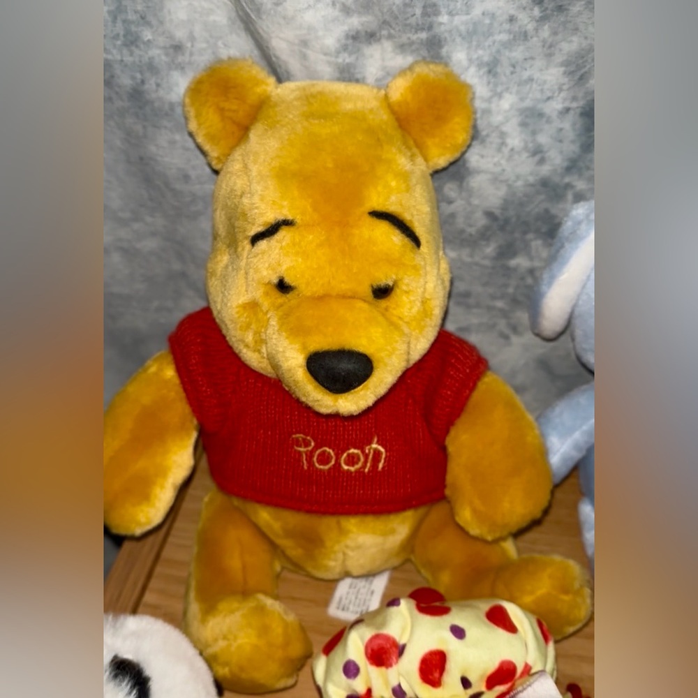 Disney Yellow Winnie the Pooh Plush with Red Sweater